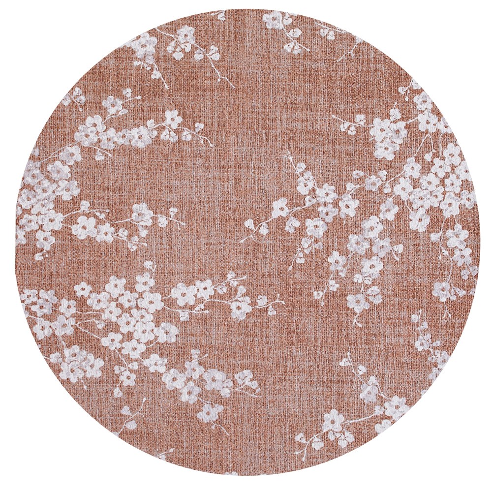 Louis De Poortere Designer Sakura Round Rugs in 9371 Copper Pink